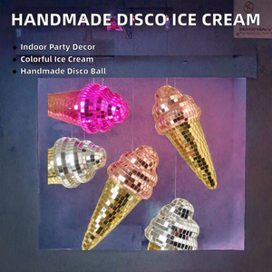 Handmade Inlaid Glass Disco Ball Colorful Ice Cream Ornaments Home <b>Decoration</b> Birthday Party Christmas New Arrival Hot Selling - Product Image 2