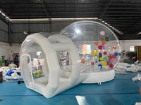 Commercial ballon maison hôtel salle de bain clair gonflable Transparent bulle dôme Camping maison tente avec fond rebondissant rebond