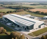 Kits de construction d'entrepôts en structure métallique, ateliers à ossature acier pour usines de fabrication et parcs logistiques