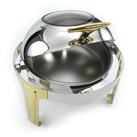 Réchaud à buffet Shahi Gold, réchaud à nourriture pour hôtel et restaurant, récipient de maintien au chaud en acier inoxydable, chauffage à l'alcool, 6L