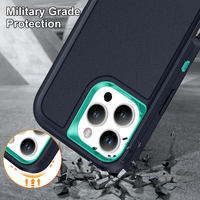 Étui de protection intégrale 3-en-1 avec béquille antichoc en TPU et PC pour iPhone 15, 16, 17, 18 Pro Max et iPhone 14, 13, 12, 11