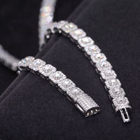 Bracelet chaîne tennis de luxe RB Gems en or massif 14K, diamant de laboratoire taille cœur DEF VVS certifié GIA, serti clos, plaqué rhodium