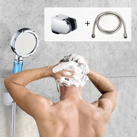 Pommeau de douche haute pression de couleur bleue, économiseur d'eau économique