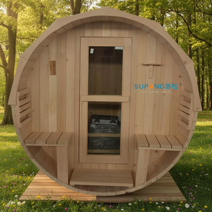 Sauna extérieur électrique en bois massif de pruche, design européen traditionnel, pour vapeur humide – Offre spéciale - Product Image 5