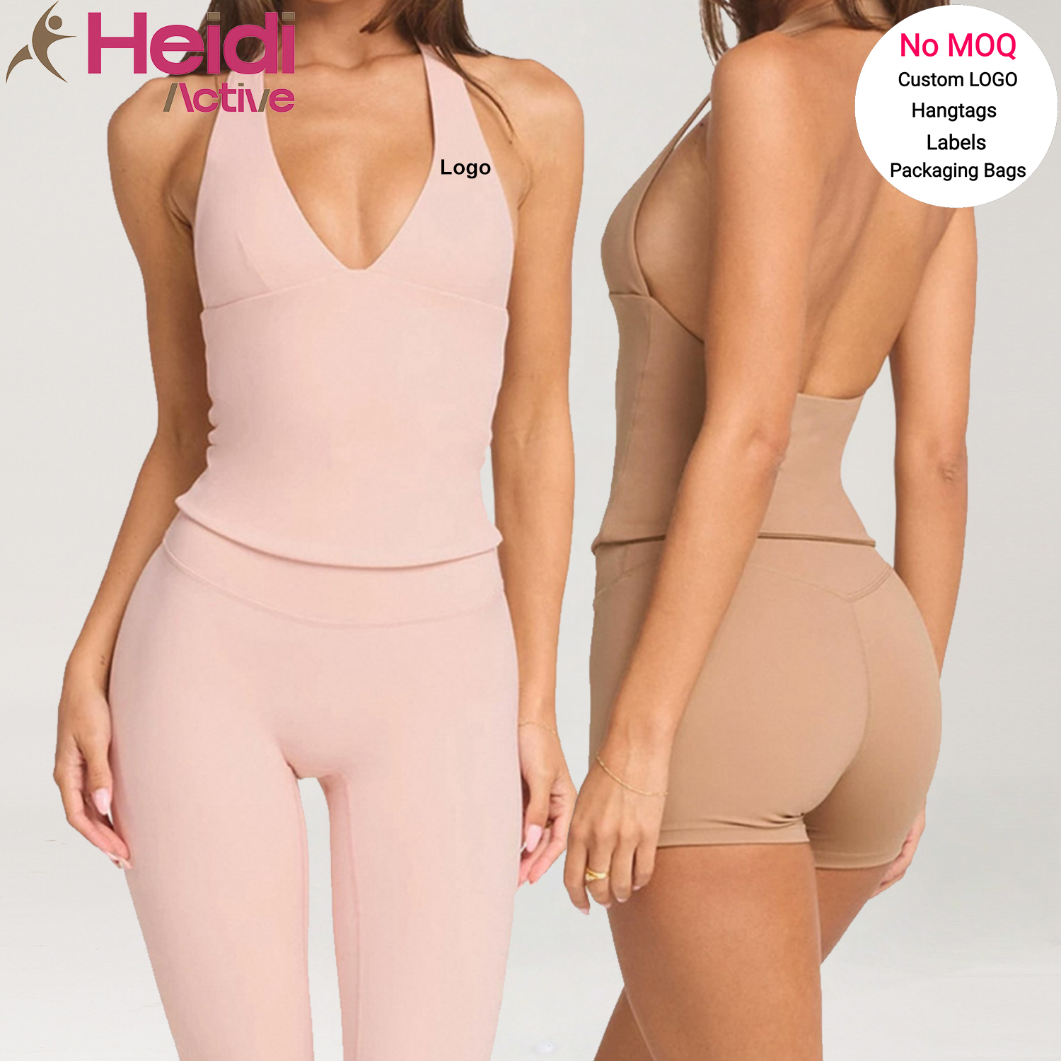 Custom Logo Gym Clothes Breathable Quick Dry High Elastic Sports Bra High Waist Scrunch Butt Yoga Shorts 3 Pieces Yoga Set