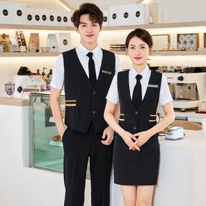 新着バーKTVサマーメンズレディースレストランバーユニフォーム同じスタイルのホテルフロントデスクケータリングウェイター作業服 - Product Image 3