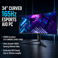 PC tout-en-un incurvé ultra-large GTX 1050 2 Go et 1050 Ti 4 Go 34 pouces 3440x1440 165 Hz Intel Core i3 DDR4 SSD Windows 11 WiFi
