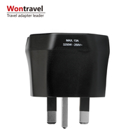 Adaptateur de voyage universel AC, prise européenne 3 broches vers prise britannique, convertisseur 250V 13A