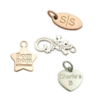 Petites étiquettes à breloques en métal personnalisées, marque, logo, pendentif, plaques de métal gravées pour bijoux