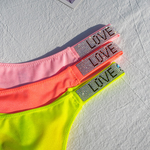 Culotte <span class=keywords><strong>Femme</strong></span> King Mcgreen Star, Lingerie Sexy à Strass Brillants, Sous-vêtement Taille Basse, <span class=keywords><strong>String</strong></span> Secret Couleur Néon - Product Image 6