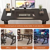 Escritorio Metálico para Computadora, para Oficina en Casa, Espacio Pequeño, Almacenamiento, Juegos, Altura Ajustable, Esquinas Reforzadas, Tablero Grande