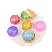 Penghilang Stres Super Glitter Squishy Dumpling Dengan Alat Pengukus, Lembut, Bisa Diremas, Hadiah Anak, Laris Manis, Squishy Dumpling