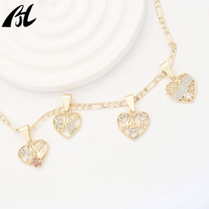 New Selling 14K galvani sierte Kupfer legierung <span class=keywords><strong>Gold</strong></span> Herz Anhänger stilvolle Mode Charms für Muttertag Geschenk - Product Image 5