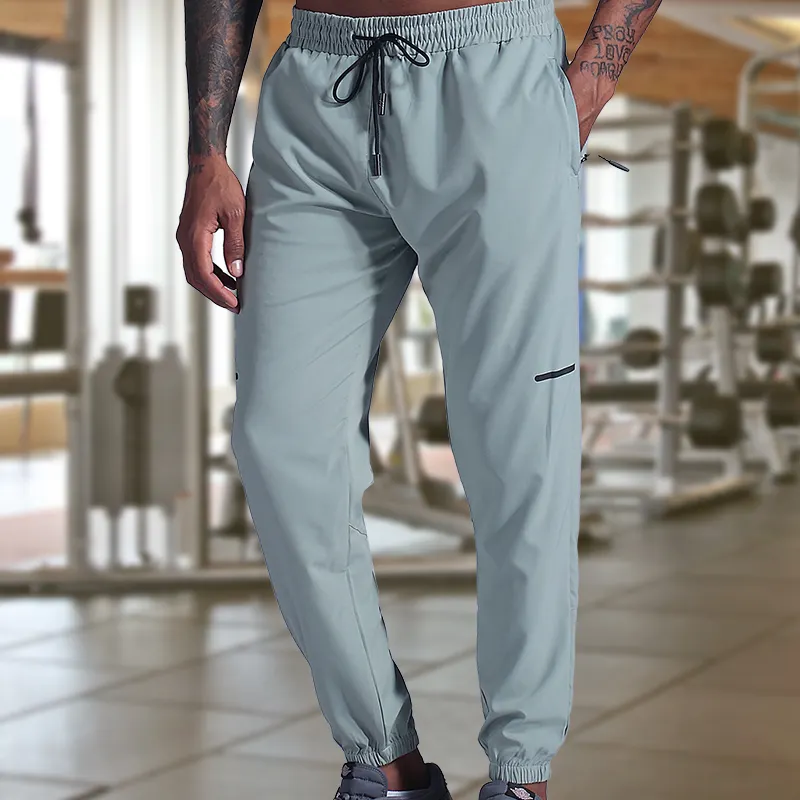 New Style Custom High Quality Slim Fit Workout Jogger Pants 4 Way Stretch Nylon Spandex Lightweight Gym Joggers Men
