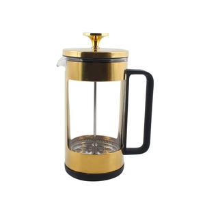 Composants en acier inoxydable pour une durabilité et une saveur améliorées, cafetière à piston en verre au design moderne - Product Image 1
