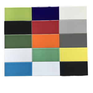 Carreau de céramique de métro plat et biseauté <span class=keywords><strong>bleu</strong></span> 100x200mm pour finition mate brillante intérieure pour mur et sol de salle de bain - Product Image 1