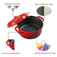 Mcooker, faible MOQ, ensemble de casseroles en fonte émaillée rouge personnalisé, antiadhésif, ensemble de casseroles en fonte, batterie de cuisine, cocotte