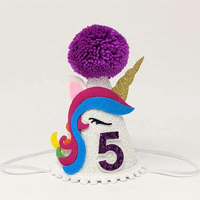 Chapeau de fête pour enfants, anniversaire, boule de poils, licorne, crème glacée, course, lion, biscuit, marguerite, fleur, ramadan, remise de diplôme, 1er, 2e anniversaire