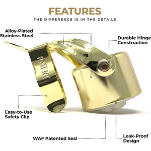 Tapón de botella de champán de grado profesional Tapón de vino Plata dorada - Product Image 2