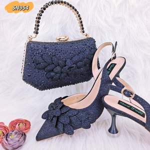 In Stock verde tacchi bassi <span class=keywords><strong>scarpe</strong></span> elegante borsa da sera impostato per <span class=keywords><strong>scarpe</strong></span> abbinate per le donne - Product Image 3