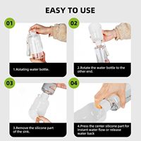 Bouteille d'eau pliable en plastique Superdesign pour chien, 500 ml, 800 ml, blanche, anti-fuite, portable avec clip pour le voyage