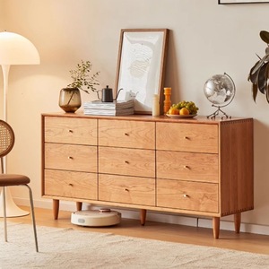Nordic Solid Wood Nine Drawer <b>Chest</b> Bedroom Modern Japanese Style <b>Storage</b> Cabinet Living Room Entryway Dresser - Product Image 2