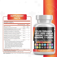OEM TOUT-EN-UN Suppléments Capsules de Curcumine à la Cannelle de Ceylan avec ACV Curcuma et Ginseng Marque privée Prix de gros