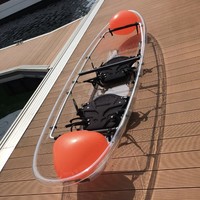 Bateau transparent double, kayak pour 2 personnes, bateau double, canoë en polycarbonate, bateau en verre populaire