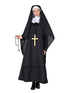 Disfraz de <span class=keywords><strong>Monja</strong></span> y Sacerdote para Niños y Adultos, Conjunto de Disfraces Religiosos con Collar de Cruz para Hombres y Mujeres, Cosplay para Fiestas - Product Image 5