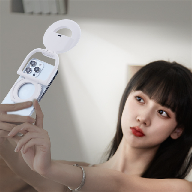 New Folding 360 Rotation Magnetic Fill Light Ring Light With Phone Holder for Phone Vlogs Photography Video Conference