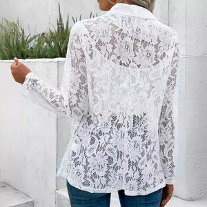 Jas <span class=keywords><strong>Blazer</strong></span> Wanita Elegan Model Slim Lengan Panjang Warna Solid dengan Aksen Patchwork Renda, Promo Spesial 2026 - Product Image 3