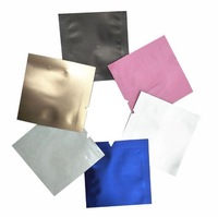 Mini renkli metalik Mylar açık üst saf alüminyum folyo ambalaj sıcak mühürlü torba küçük el sanatları depolama şeker için düz folyo