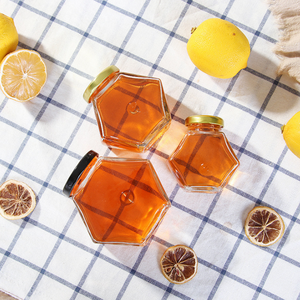 Pots en verre vides uniques, <span class=keywords><strong>petit</strong></span> hexagone, <span class=keywords><strong>confiture</strong></span> de miel, en verre, avec couvercle <span class=keywords><strong>à</strong></span> vis en métal, 100ml 180ml, vente en gros, pièces - Product Image 5