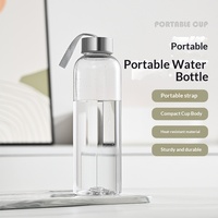 Bouteille de sport 500 ml anti-fuite avec paille intégrée pour camping, vélo et activités de plein air, avec sangle de transport et impression de logo – Promotion