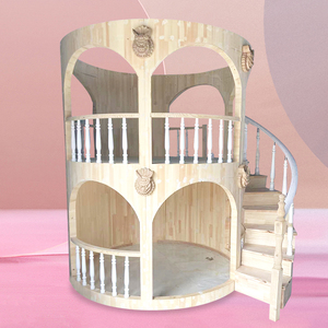 Cama Infantil de Madera Maciza de Doble Capa Estilo Americano, Británico y Europeo con Tobogán, Cama Litera Tipo Castillo de Princesa, Camas Redondas - Product Image 4