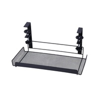 U04 Panier de rangement moderne sous bureau en acier au carbone et plastique PP pour gestion des câbles, sans perçage, avec pince de fixation, 36,5 cm