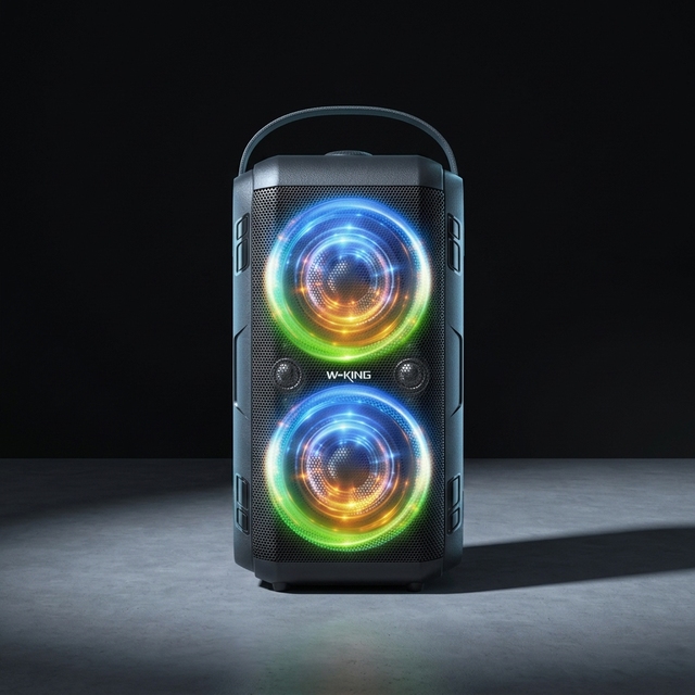 Wireless  Karaoke Speaker with Built-in Microphone RGB Colorful Light BT 5.0 Heavy Bass for Outdoor Party & Stage Use