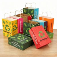 Lebensmittelverpackungen und Tee-Verpackungen Braune Kraftpapiertüten Einkaufs- und Liefertüten mit Griffen