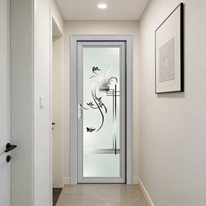 Porte battante moderne en alliage d'aluminium à double vitrage pour appartement, design contemporain, finition soignée - Product Image 2