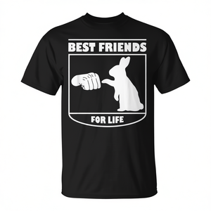 T-shirt Bunny Friends For Life avec motif lapin mignon, unisexe pour adulte, manches courtes, col rond, imprimé en sérigraphie, chemise promotionnelle - Product Image 2