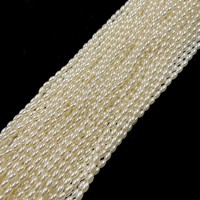 Haute qualité pas cher prix blanc Beige Imation perles de riz en vrac 3x6mm pour la fabrication de colliers de perles