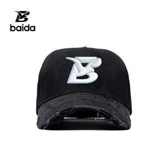 Gorras Fino Hats con Logotipo Bordado, Gorra de Béisbol Unisex de Algodón Desgastado de 5 Paneles, Estilo Europeo y Americano Premium - Product Image 4
