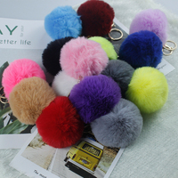 Vente flash : porte-clés de défense personnelle avec pompon de 8 cm, accessoires pour porte-clés, porte-clés pompon
