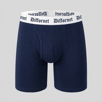 Boxers longs en coton grande taille pour hommes, anti-roulement des jambes, caleçons boxers pour hommes, sous-vêtements personnalisés avec braguette frontale, vente en gros