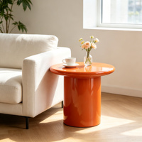 Table basse ronde orange