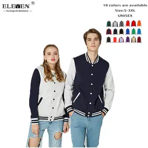 Chaqueta deportiva con letras para hombre, chaqueta de béisbol personalizada, cuello levantado, forro polar personalizado, informal, concha de algodón