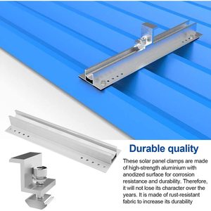 Pince de fixation pour panneau solaire 300 mm en aluminium anodisé résistant à la corrosion pour montage sur toit métallique - Product Image 1