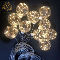 Décoration de plafond de mariage 10 tête acrylique lumineuse LED suspension boule fil de cuivre suspension lumière pour fond de scène de mariage