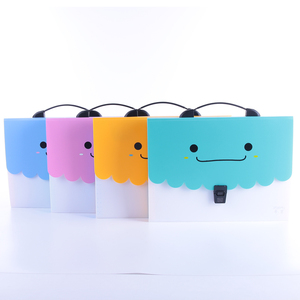 Linda sonrisa de dibujos animados para niños, tamaño de letra <span class=keywords><strong>A4</strong></span>, 12 bolsillos, carpeta de archivos expansible, almacenamiento de papel escolar de plástico, libro de documentos, carta - Product Image 1