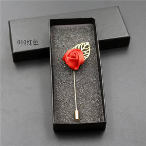 أزياء الرجال الجديد الرجعية الذهبي ليف روز زهرة بروش دبابيس طوق دعوى عصا Breastpin دبوس الرجال دعوى تلبيس - Product Image 6